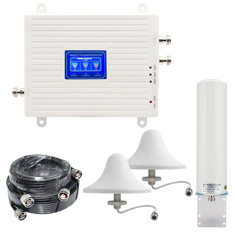 Tri band signal booster repeater 900 1800 2100 mhz mobile network booster gsm 3g 4g 5g GSM signal booster